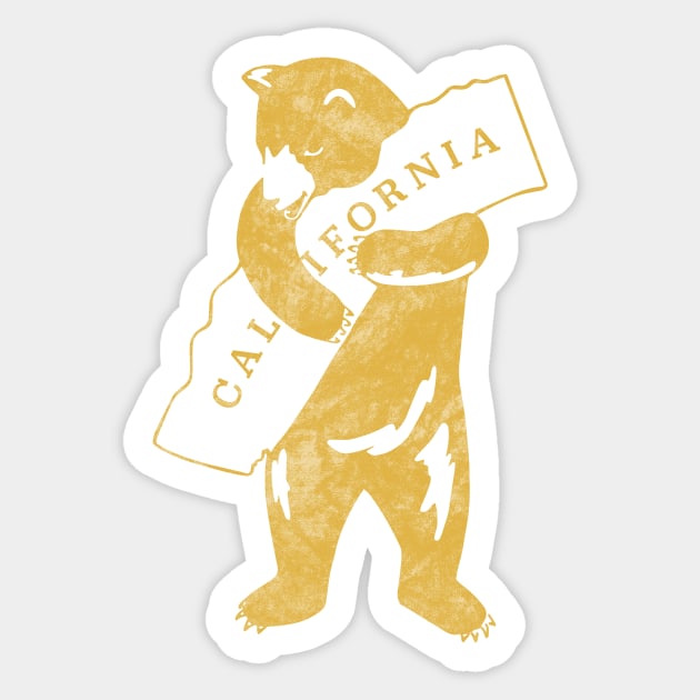 California bear (yellow) Sticker by oliviabrett21